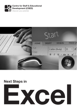 Next Steps in Excel