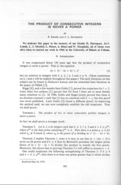 the product of consecutive integers is never a