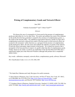 Pricing of Complementary Goods and Network