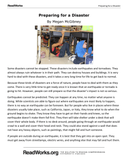 Preparing for a Disaster - Romeo Community Schools