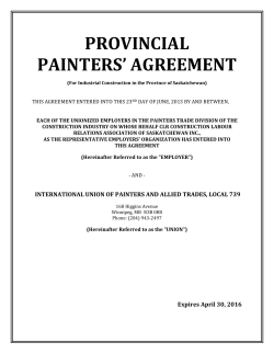 provincial painters` agreement