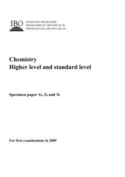 Chemistry Higher level and standard level