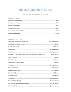 Grade A Catering Price List