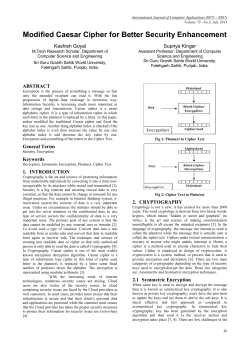 Modified Caesar Cipher for Better Security Enhancement