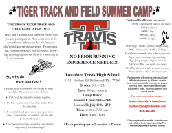 NO PRIOR RUNNING EXPERIENCE NEEDED!! Location: Travis