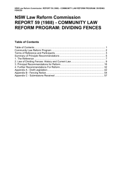Dividing Fences - NSW Law Reform Commission