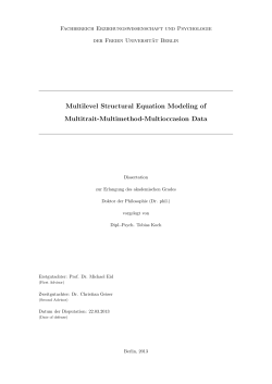 Multilevel Structural Equation Modeling of Multitrait