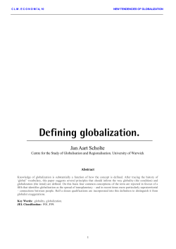 Defining globalization.