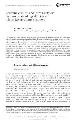 (Hong Kong) Chinese learners - cosee-os