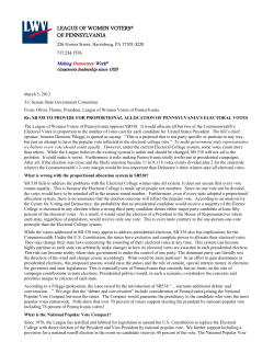 LEAGUE OF WOMEN VOTERS&reg; OF PENNSYLVANIA