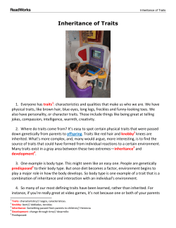 Inheritance of Traits