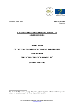 Compilation of the Venice Commission Opinions and Reports
