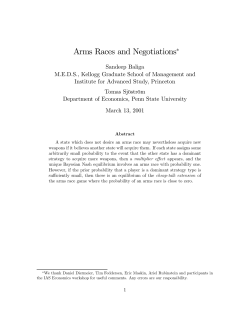 Arms Races and Negotiations - Institute for Advanced Study