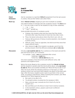 Level 2 2.3 Lesson Plan