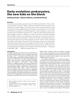 Early evolution: prokaryotes, the new kids on the block