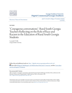 Rural South Georgia Teachers Reflecting on the Role of Race and