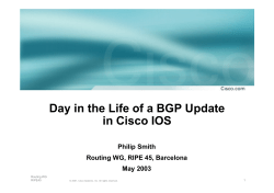Day in the Life of a BGP Update in Cisco IOS (PDF Only)