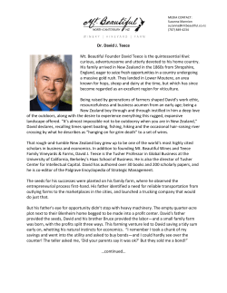 Dr. David J. Teece Mt. Beautiful Founder David Teece is the