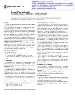 Flame Resistance of Textiles (Vertical Test)1
