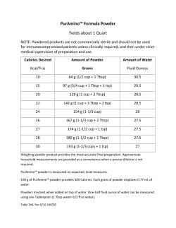 PurAmino&trade; Formula Powder Yields about 1 Quart