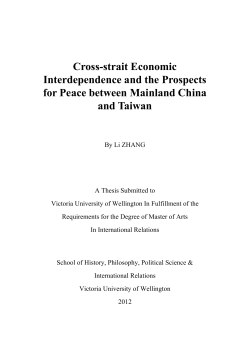 Cross-strait Economic Interdependence and the Prospects for Peace