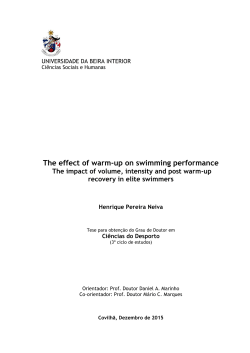 The effect of warm-up on swimming performance