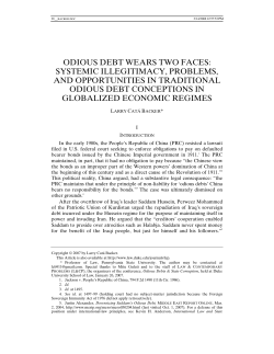 Odious Debt Wears Two Faces - Duke Law Scholarship Repository