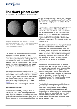 The dwarf planet Ceres