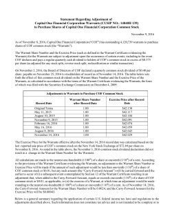 Statement Regarding Adjustment of Capital One Financial