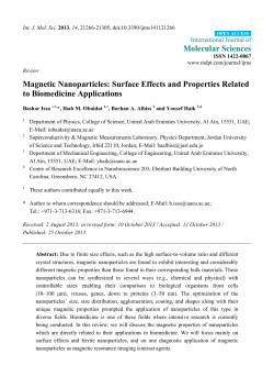 Magnetic Nanoparticles: Surface Effects and Properties Related to
