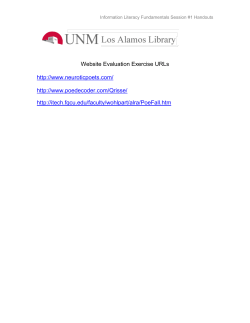 Information Literacy Fundamentals Session #1