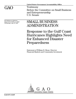 GAO-07-1124T Small Business Administration: Response to the Gulf
