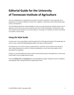 Editorial Guide for the University of Tennessee Institute of Agriculture