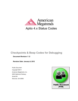 Aptio 4.x Status Codes