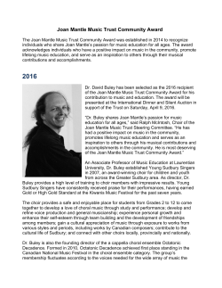 Joan Mantle Music Trust Community Award