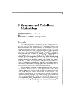 5 Grammar and Task-Based Methodology