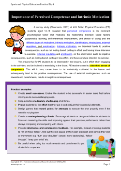 Importance of Perceived Competence and Intrinsic Motivation