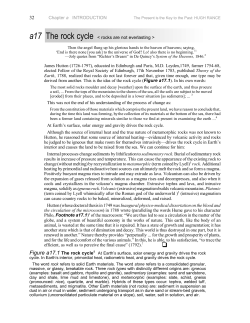 Chapter a INTRODUCTION a17 The rock cycle < rocks are not