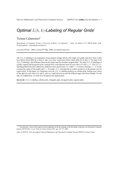 Optimal L(h, k)-Labeling of Regular Grids - Sapienza