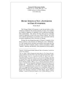 HENRY SIMONS IS NOT A SUPPORTER OF FREE ENTERPRISE