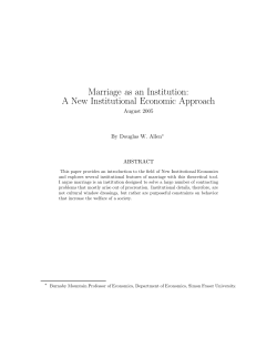 Marriage as an Institution