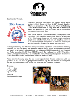 Dear Friend of Animals, Operation Kindness, the oldest and largest