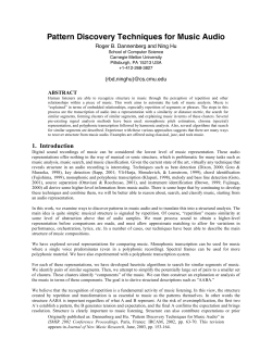 Pattern Discovery Techniques for Music Audio