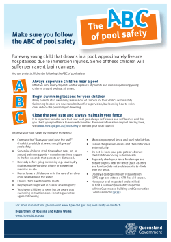 ABC of pool safety - Department of Housing and Public Works