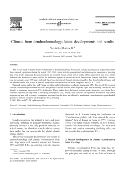 Climate from dendrochronology: latest