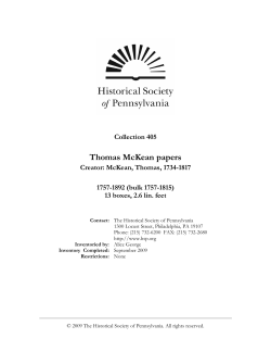 Thomas McKean papers - Historical Society of Pennsylvania