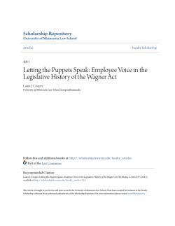 Employee Voice in the Legislative History of the Wagner Act