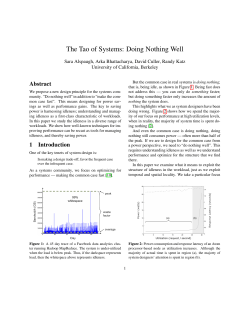 The Tao of Systems: Doing Nothing Well