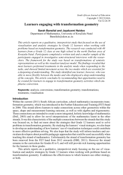 Learners engaging with transformation geometry
