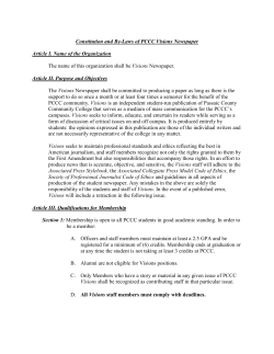 Constitution and By-Laws of PCCC Visions Newspaper Article I